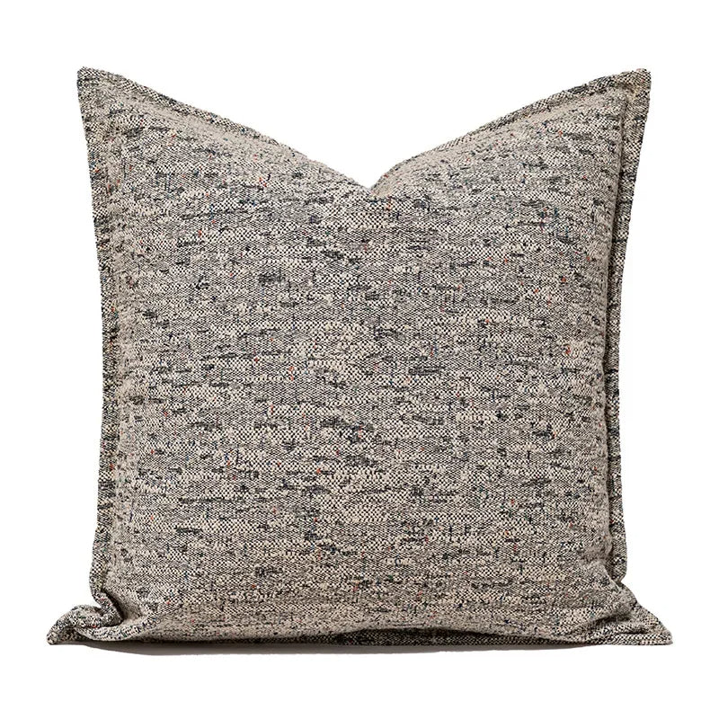 Modern Jacquard Embroidered Cushion Cover │ Geometric Beige Black Luxury Design Throw Pillow Covers - Besontique Home