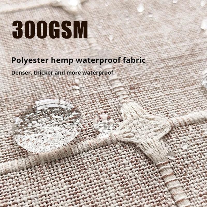 Modern Jacquard Linen Shower Curtain with Tassels (1 pcs) │ For Nordic Style Bathroom Decor - Besontique