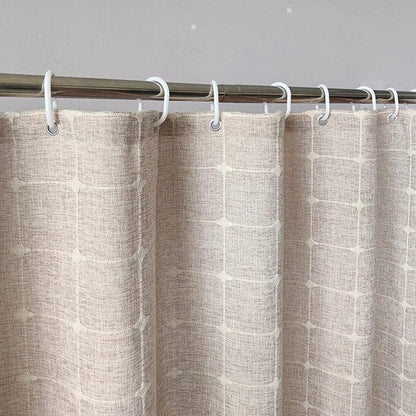 Modern Jacquard Linen Shower Curtain with Tassels (1 pcs) │ For Nordic Style Bathroom Decor - Besontique Home