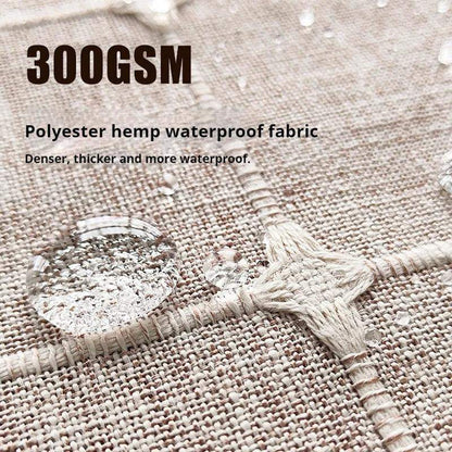 Modern Jacquard Linen Shower Curtain with Tassels (1 pcs) │ For Nordic Style Bathroom Decor - Besontique Home