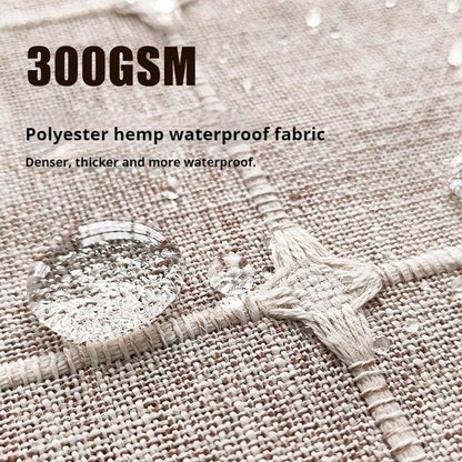 Modern Jacquard Linen Shower Curtain with Tassels (1 pcs) │ For Nordic Style Bathroom Decor - Besontique Home