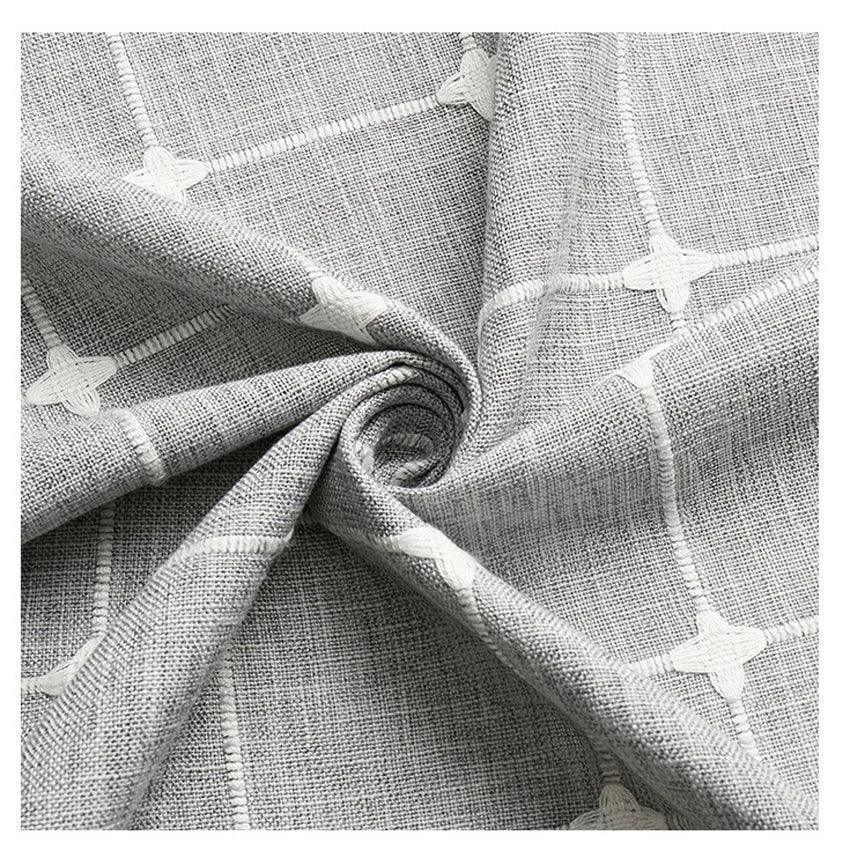 Modern Jacquard Linen Shower Curtain with Tassels (1 pcs) │ For Nordic Style Bathroom Decor - Besontique Home