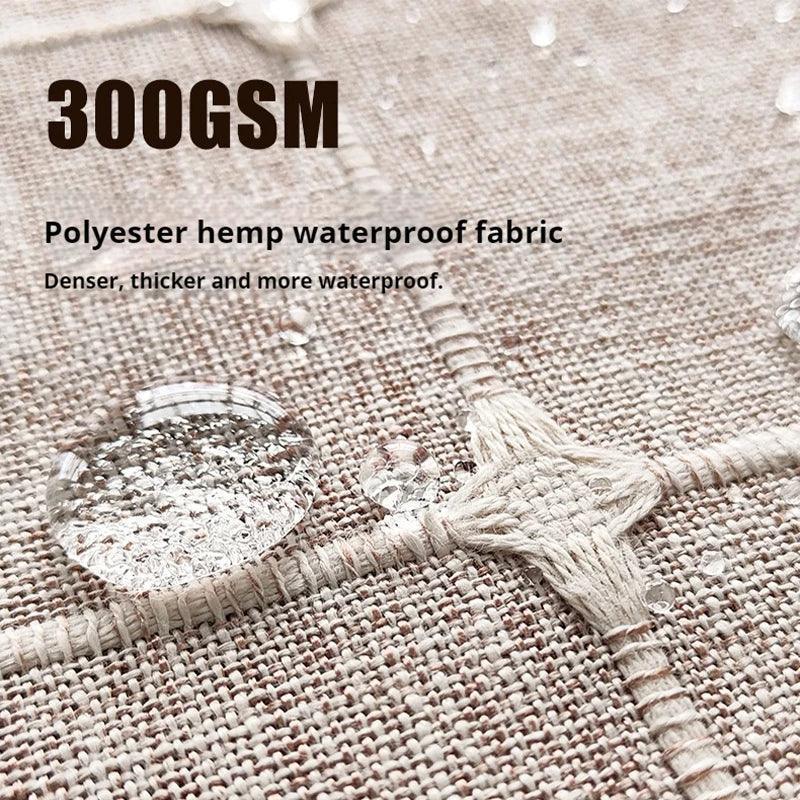 Modern Jacquard Linen Shower Curtain with Tassels (1 pcs) │ For Nordic Style Bathroom Decor - Besontique Home
