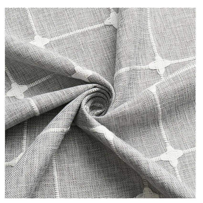 Modern Jacquard Linen Shower Curtain with Tassels (1 pcs) │ For Nordic Style Bathroom Decor - Besontique Home
