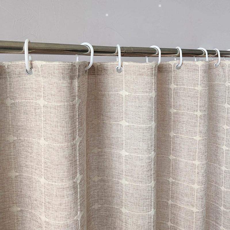 Modern Jacquard Linen Shower Curtain with Tassels (1 pcs) │ For Nordic Style Bathroom Decor - Besontique Home