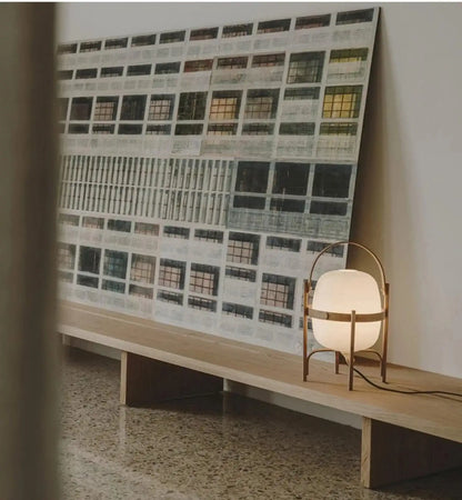 Modern Japandi Lantern Style Wooden Table Lamp - Besontique Home