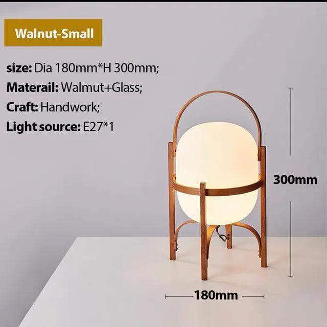 Modern Japandi Lantern Style Wooden Table Lamp - Besontique Home