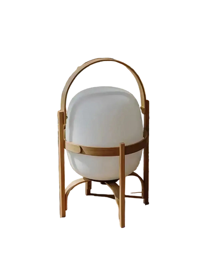 Modern Japandi Lantern Style Wooden Table Lamp