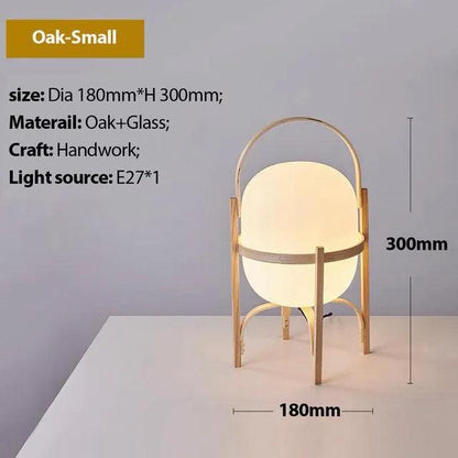 Modern Japandi Lantern Style Wooden Table Lamp - Besontique Home