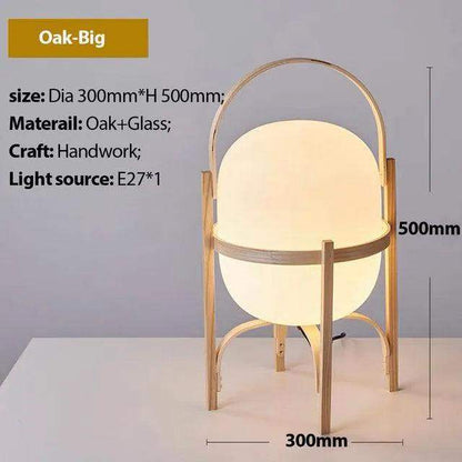 Modern Japandi Lantern Style Wooden Table Lamp - Besontique Home