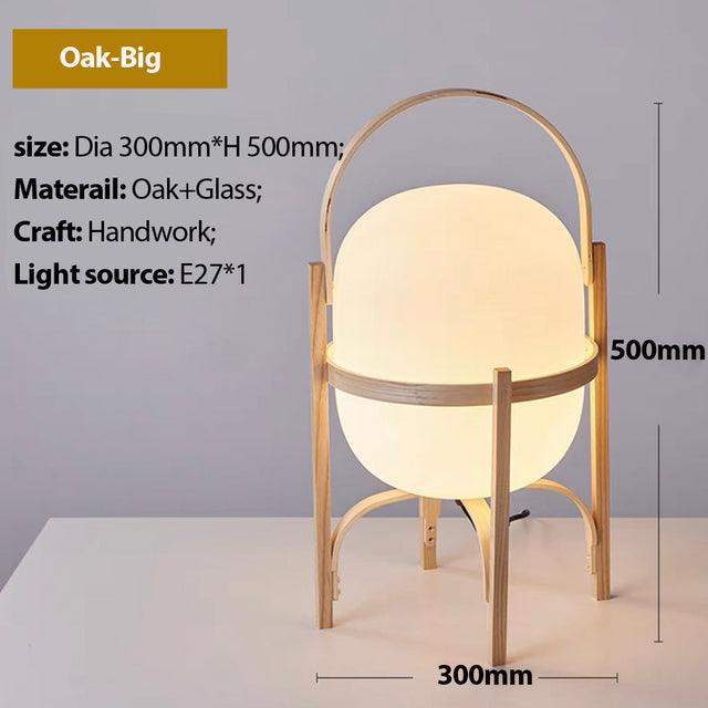 Modern Japanese Lantern Style Wooden Table Lamp │ Solid Design LED Desk Floor Lamp Light - Besontique