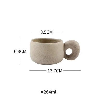 Modern Japanese Stoneware Retro Coffee Mug │ Aesthetic Decorative Cups Kitchenware - Besontique Home