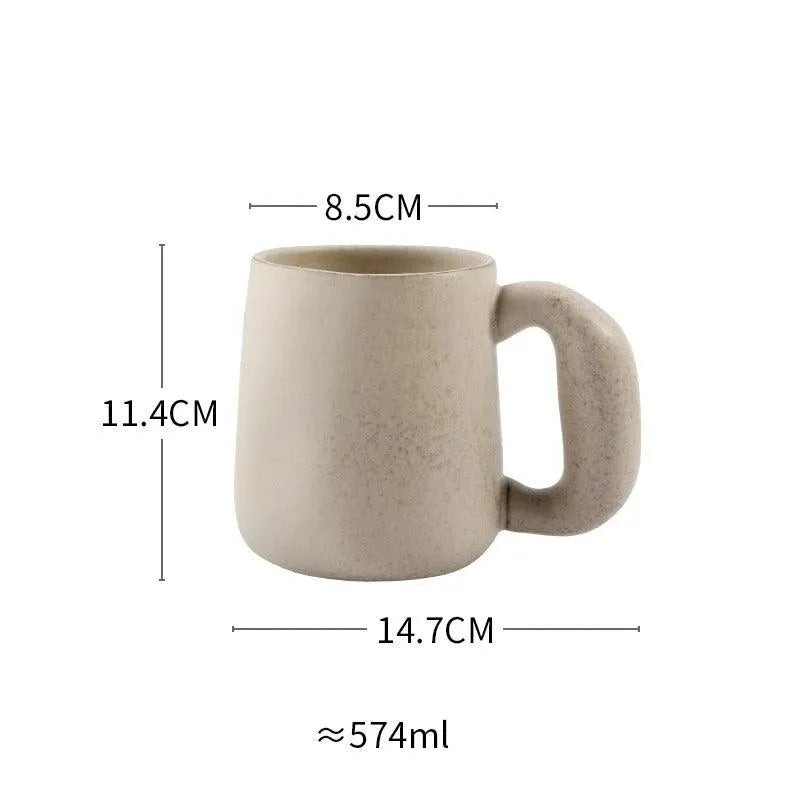 Modern Japanese Stoneware Retro Coffee Mug │ Aesthetic Decorative Cups Kitchenware - Besontique Home