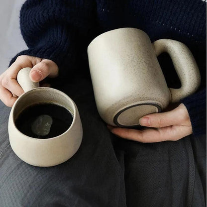 Modern Japanese Stoneware Retro Coffee Mug │ Aesthetic Decorative Cups Kitchenware - Besontique Home