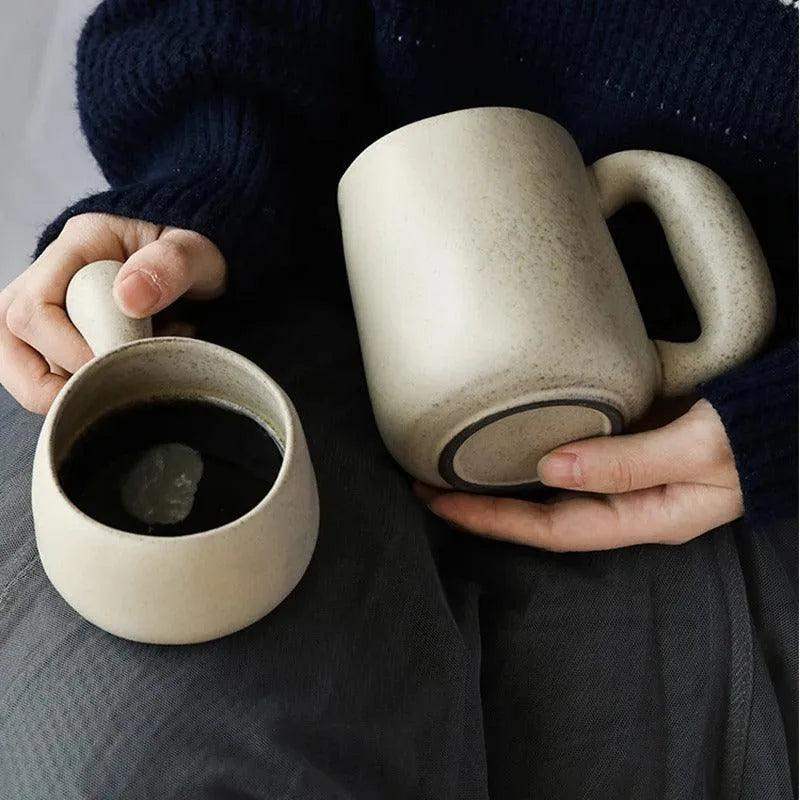 Modern Japanese Stoneware Retro Coffee Mug │ Aesthetic Decorative Cups Kitchenware - Besontique Home
