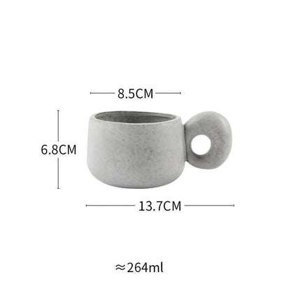 Modern Japanese Stoneware Retro Coffee Mug │ Aesthetic Decorative Cups Kitchenware - Besontique Home