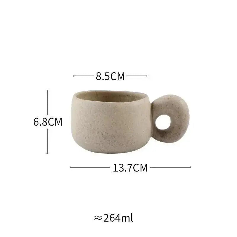 Modern Japanese Stoneware Retro Coffee Mug │ Aesthetic Decorative Cups Kitchenware - Besontique Home