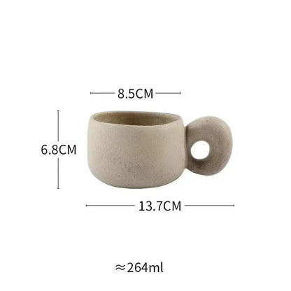 Modern Japanese Stoneware Retro Coffee Mug │ Aesthetic Decorative Cups Kitchenware - Besontique Home
