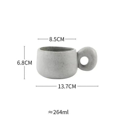 Modern Japanese Stoneware Retro Coffee Mug │ Aesthetic Decorative Cups Kitchenware - Besontique Home