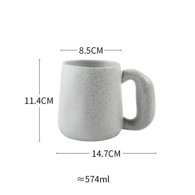 Modern Japanese Stoneware Retro Coffee Mug │ Aesthetic Decorative Cups Kitchenware - Besontique Home