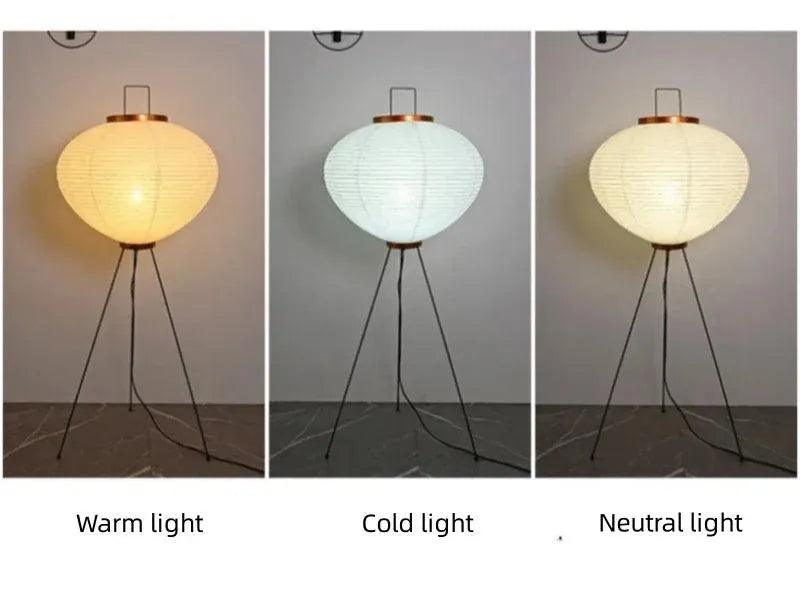 Modern Japanese Tripod Tall Floor Light │ Minimal Vintage Standing Lamp - Besontique Home