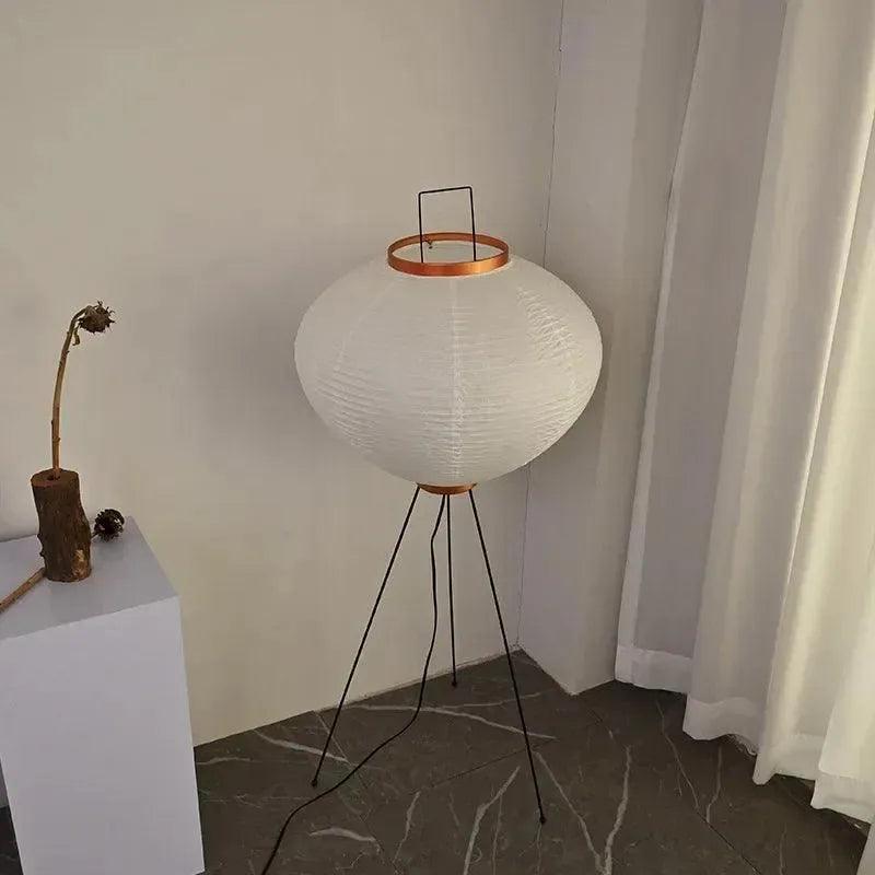 Modern Japanese Tripod Tall Floor Light │ Minimal Vintage Standing Lamp - Besontique Home
