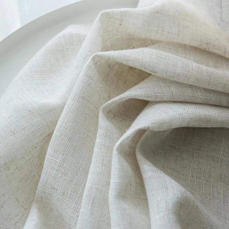 Modern Linen Ivory White Tulle Curtain │ Japanese style Thicken sheer Shading Window Drapes - Besontique Home