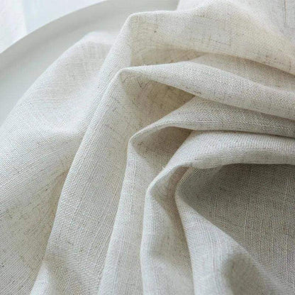 Modern Linen Ivory White Tulle Curtain │ Japanese style Thicken sheer Shading Window Drapes - Besontique Home