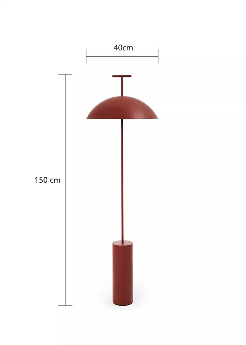 Modern Minimal Metal Simple Floor Light (Black & Red)│ Nordic style Designer Mushroom standing Lamp - Besontique Home