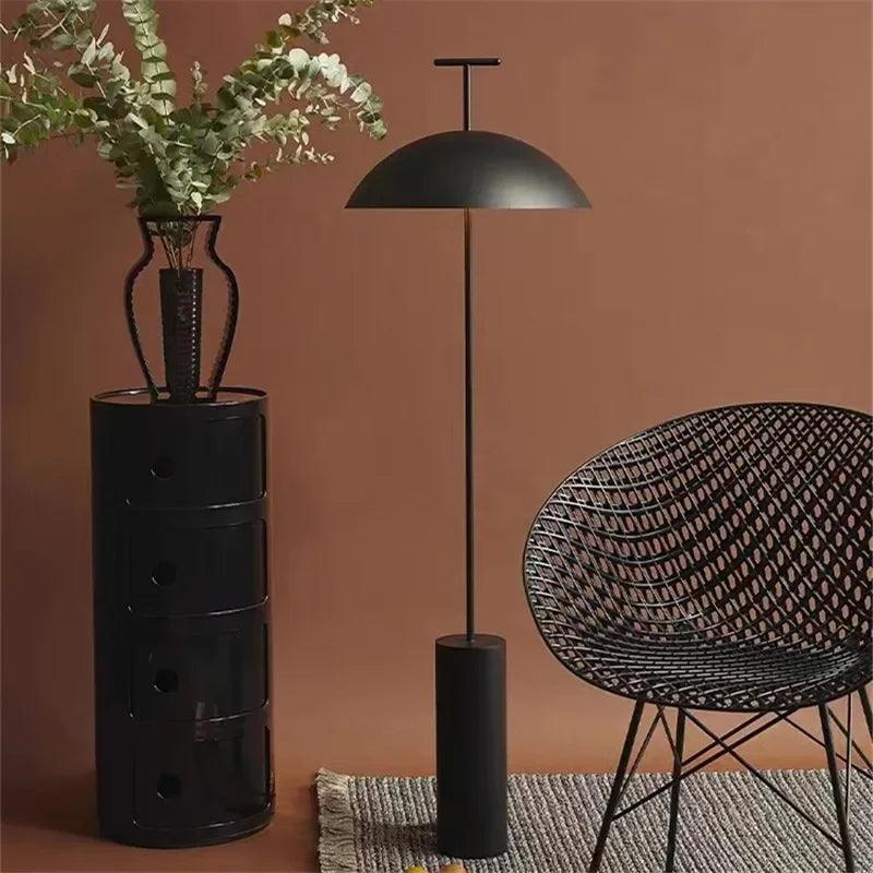 Modern Minimal Metal Simple Floor Light (Black & Red)│ Nordic style Designer Mushroom standing Lamp - Besontique Home