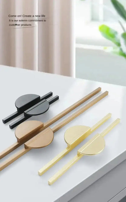 Modern Minimal Round Counter Furniture Door Knob │ Alloy Simple Kitchen Cabinet Drawer Handles - Besontique Home