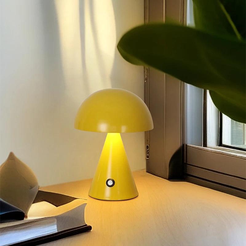 Modern Mushroom USB Wireless Chargable Table Lamp LED Light - Besontique Home