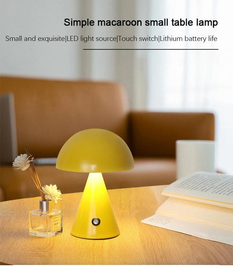 Modern Mushroom USB Wireless Chargable Table Lamp LED Light - Besontique Home