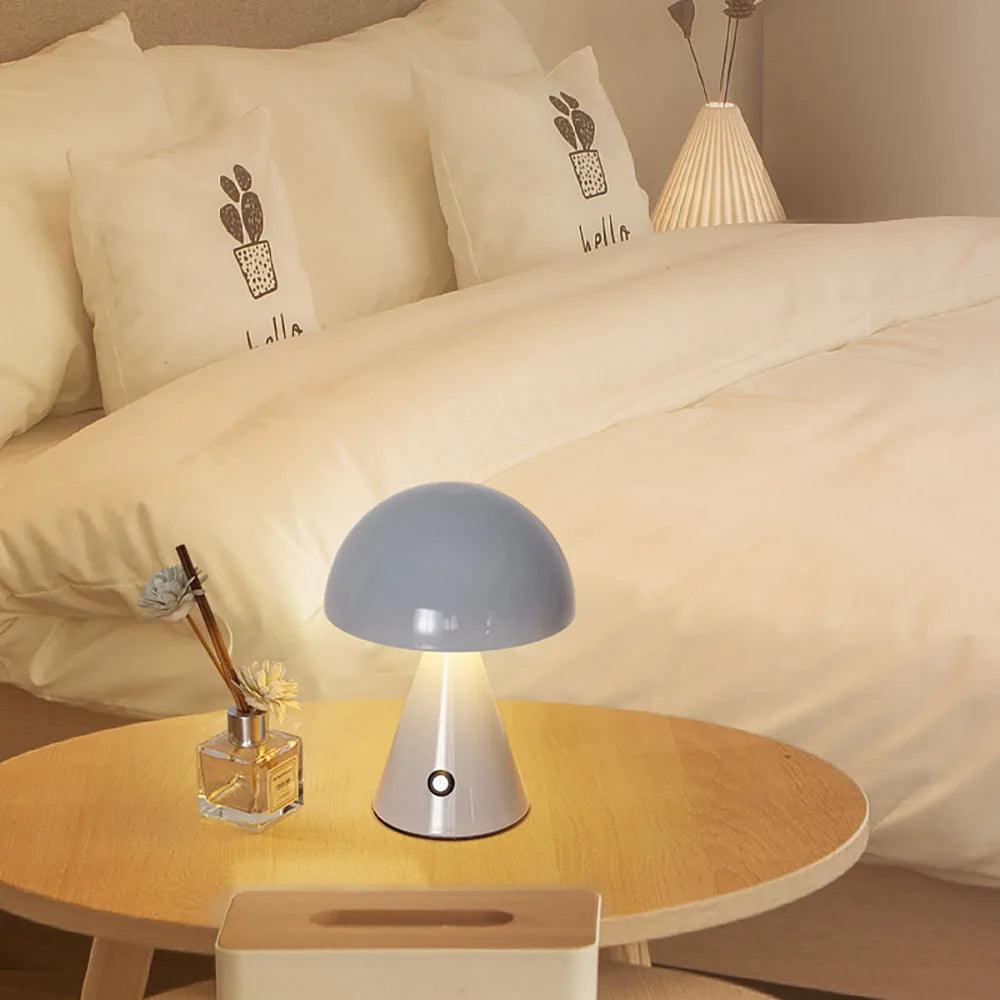 Modern Mushroom USB Wireless Chargable Table Lamp LED Light - Besontique Home