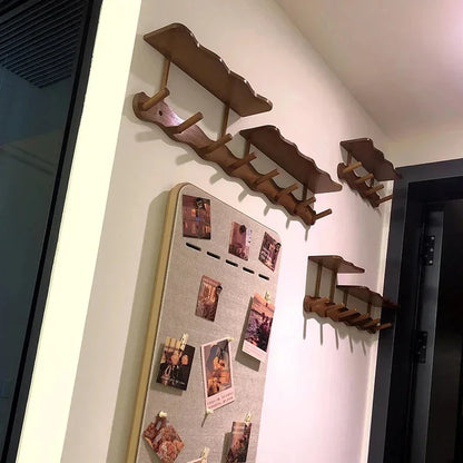 Modern Nordic Entrance Wall Mounted Coat Rack with Shelf - Besontique Home