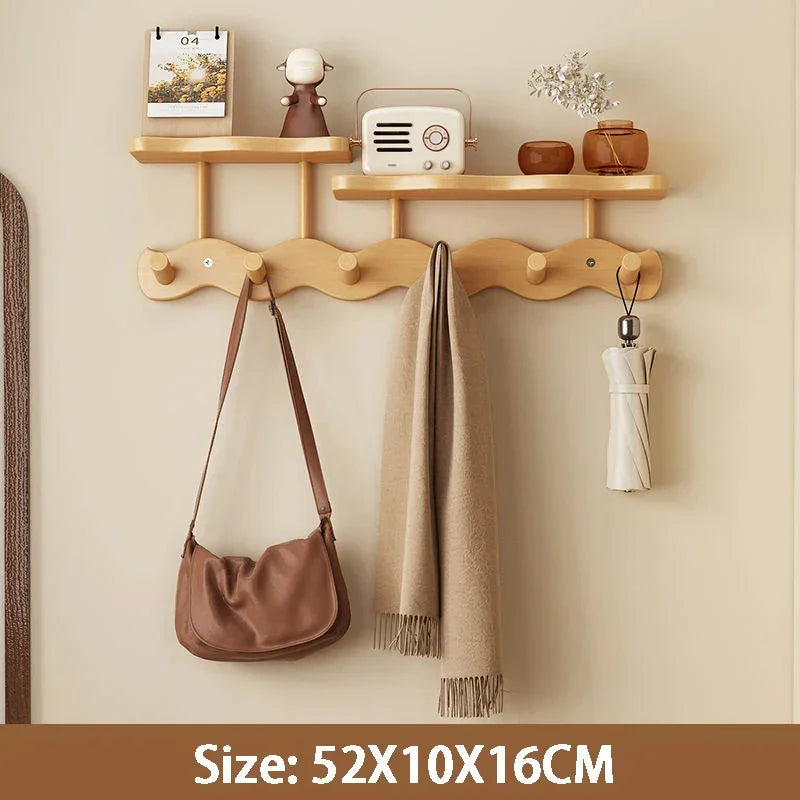 Modern Nordic Entrance Wall Mounted Coat Rack with Shelf - Besontique Home