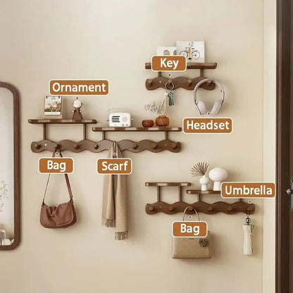 Modern Nordic Entrance Wall Mounted Coat Rack with Shelf - Besontique Home