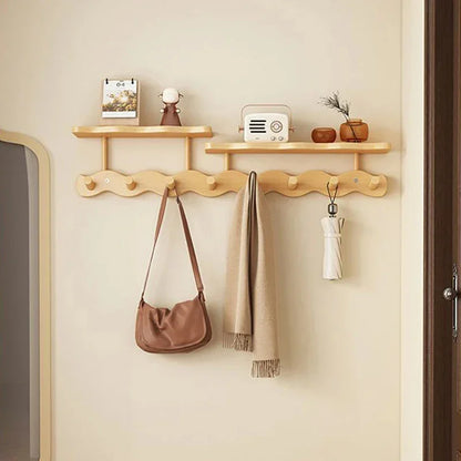 Modern Nordic Entrance Wall Mounted Coat Rack with Shelf - Besontique Home