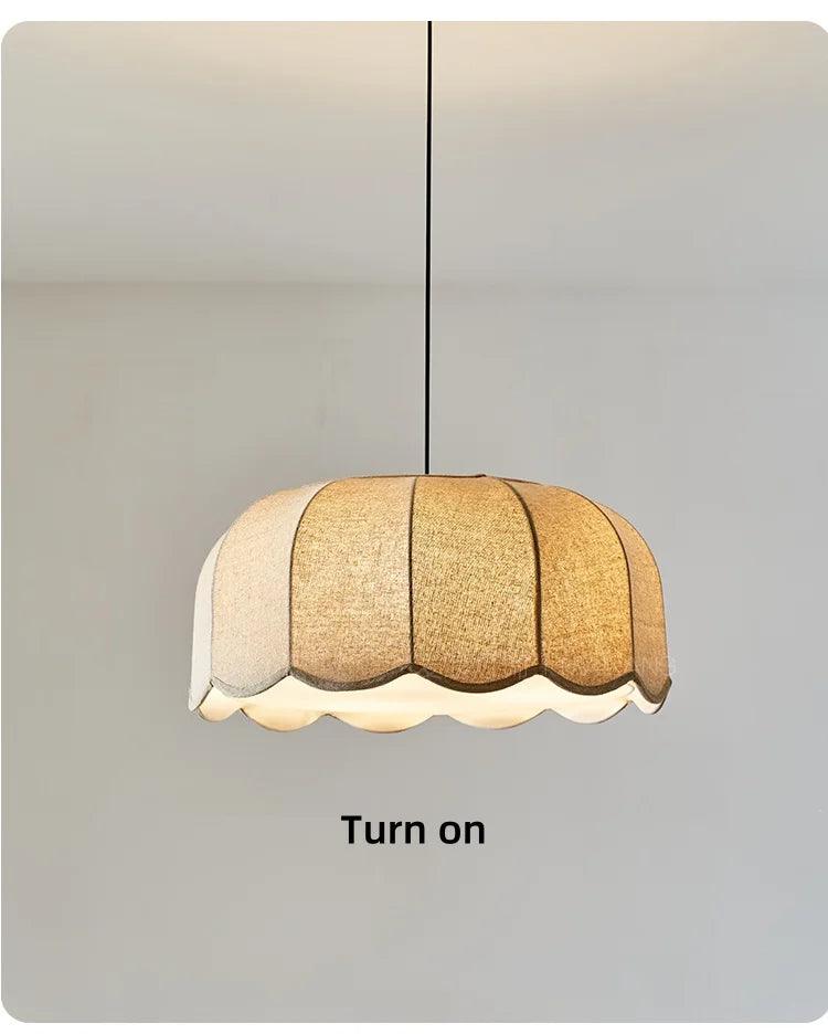 Modern Nordic Fabric Pendant Ceiling Light │ Japandi Chandelier Hanging Lamp - Besontique