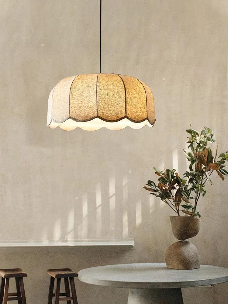 Modern Nordic Fabric Pendant Ceiling Light │ Japandi Chandelier Hanging Lamp - Besontique Home