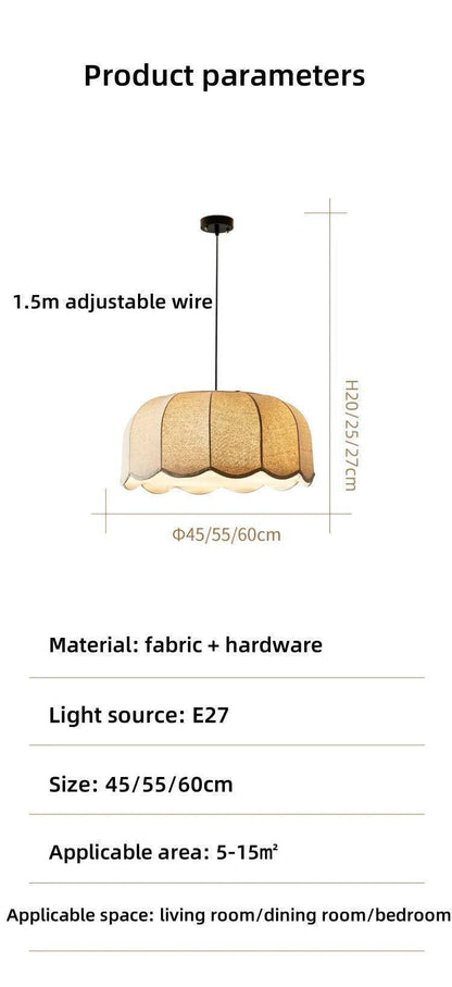 Modern Nordic Fabric Pendant Ceiling Light │ Japandi Chandelier Hanging Lamp - Besontique Home