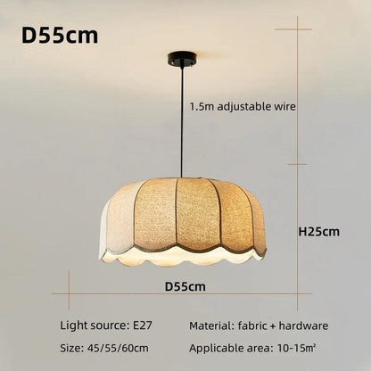 Modern Nordic Fabric Pendant Ceiling Light │ Japandi Chandelier Hanging Lamp - Besontique Home