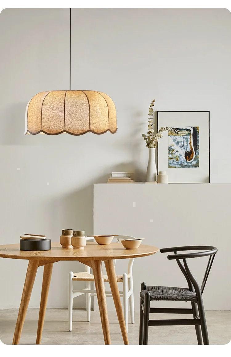 Modern Nordic Fabric Pendant Ceiling Light │ Japandi Chandelier Hanging Lamp - Besontique Home