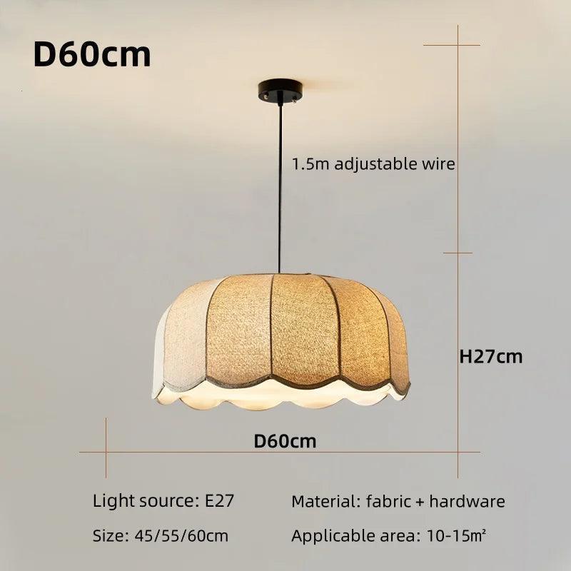 Modern Nordic Fabric Pendant Ceiling Light │ Japandi Chandelier Hanging Lamp - Besontique Home