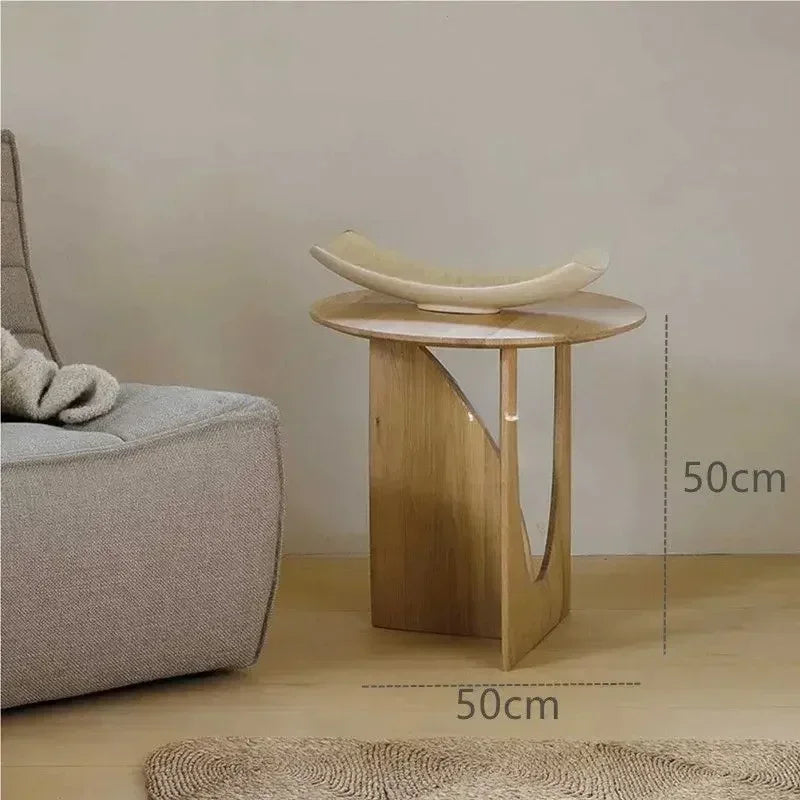 Modern Nordic Mini Side Table │ Japandi Wood Simple Bedside Table Furniture - Besontique Home