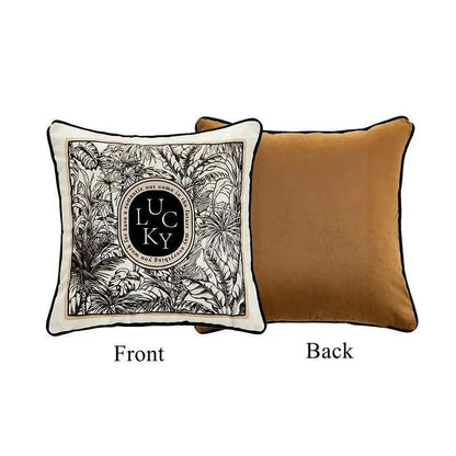 Modern Retro Black White Velvet Cushion Cover - Besontique Home