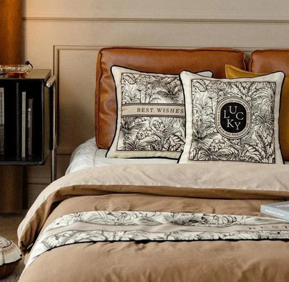 Modern Retro Black White Velvet Cushion Cover - Besontique Home