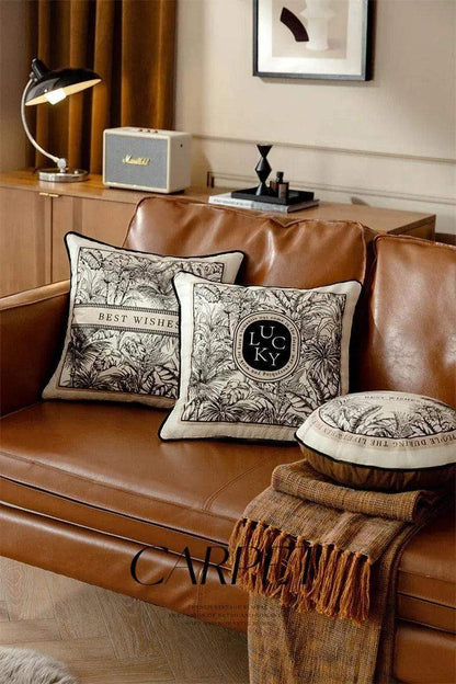 Modern Retro Black White Velvet Cushion Cover - Besontique Home