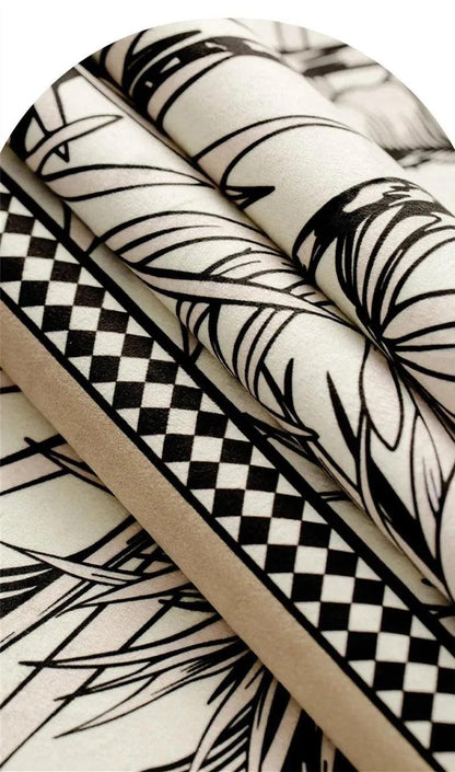 Modern Retro Black White Velvet Cushion Cover - Besontique Home