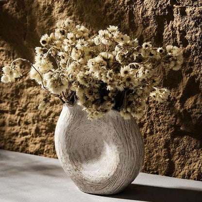 Modern Retro Ceramic Vase │ Boho Irregular Geometric Flower Pots for Pampas Grass - Besontique Home
